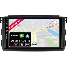 JOYX Android 13 IPS auto radio piemērots Mercedes-Benz Smart Fortwo 451 (2005-2010) - Iebūvēts CarPlay Android Car - Bezmaksas kamera - 2G + 32G - 9 collu 2 DIN - DAB stūres vadība WiFi Fast Boot