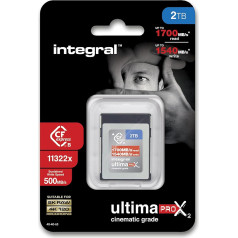 Карта памяти Integral 2TB CFexpress Type B 2.0 8K RAW и 4K 120FPS Скорость чтения 1700 МБ/с Скорость записи 1600 МБ/с Предназначена для операторов и профессиональных 