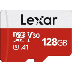 Lexar Micro SD Card 128 GB, карта памяти Micro SD с адаптером SD, скорость чтения до 100 МБ/с, UHS-I, U3, A1, V30, C10, 4K UHD microSDXC Memory Card