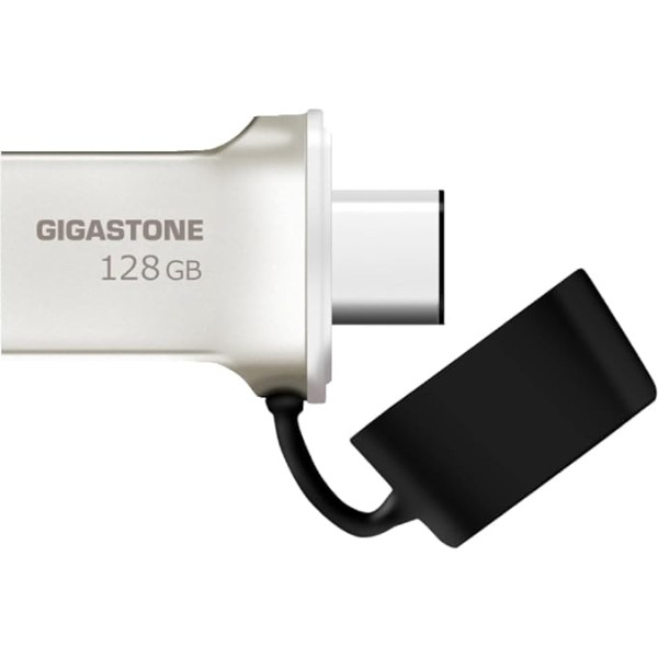 Gigastone Z50 USB Flash Drive 3.2 Gen 1 128GB USB Dual Connector Type C OTG USB-C Metal Silver Style Совместим с интерфейсом USB 2.0 / USB 3.0 / USB 3.1