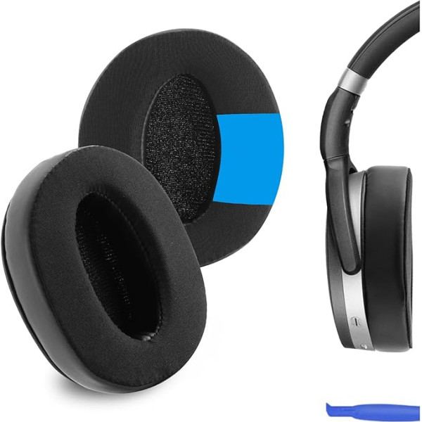 Geekria Sport dzesējoša gela austiņu spilventiņi Sennheiser HD4.50BT HD4.50 HD4.50BTNC HD4.50SE HD4.40BT HD4.30G HD4.20S HD458BT HD450 HD450BT HD400S HD350BT austiņu spilventiņiem (melni)