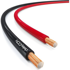 deleyCON Speaker Cable 50 m 2 x 1.5 mm² Speaker Cable CCA Copper-Coated Aluminium 2 x 48 x 0.20 mm Stranded Polarity Marking Red / Black