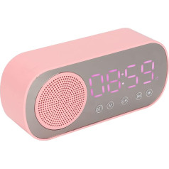 Tbest Radio modinātājs, Bluetooth skaļrunis, meiteņu radio modinātājs, Bluetooth skaļrunis, HiFi LED spoguļa ekrāns, Micro USB uzlāde, Ukw radio, digitālais pulkstenis lasīšanai, ceļojumiem