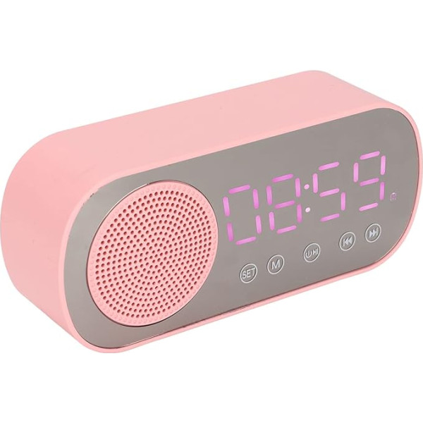 Tbest Radio modinātājs, Bluetooth skaļrunis, meiteņu radio modinātājs, Bluetooth skaļrunis, HiFi LED spoguļa ekrāns, Micro USB uzlāde, Ukw radio, digitālais pulkstenis lasīšanai, ceļojumiem