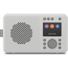 Pure Elan DAB+ portatīvais DAB+ radio ar Bluetooth 5.0 (DAB/DAB+ un FM radio, TFT krāsu displejs, 20 staciju atmiņas, iepriekš iestatītas pogas, 3,5 mm jack kontaktdakša spraudnis, iespējama akumulatora darbība, USB) akmens pelēks