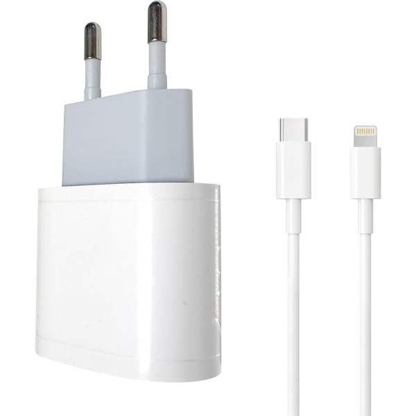 INKAX (CD-109) USB-C-Wandladegerät mit ultraschnellem Aufladen (PD 20 W) mit USB-Kabel C von 3,28 Fuß (1,0 m), idealus iPhone, Samsung und intelligente Gadgets. Unterstützt schnelles Aufladen