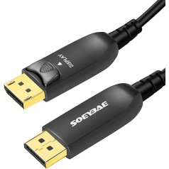 SOEYBAE 8K DisplayPort 1.4 optiskais kabelis 10 m, DP 1.4 8K @ 60Hz 4K @ 144Hz 32,4 Gbit/s, HDCP 2.2, HDR monitoram, spēļu grafiskajai kartei