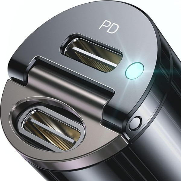 AINOPE Cigarečių žiebtuvėlio USB C, [PPS PD36W ir QC36W] automobilinis įkroviklis USB C, greitas metalinis automobilinis įkroviklis USB C cigarečių žiebtuvėlio adapteris, suderinamas su 