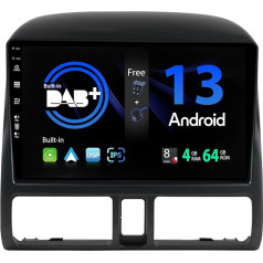 SXAUTO Android 13 - [Iebūvēts DAB] - IPS auto radio Honda CRV (1998-2006) - Iebūvēts Carplay/Android Car - LED kamera + Mic - 4G + 64G - 360-CAM stūres vadības stūres vadības Fast Boot WiFi DSP - 2 DIN 9