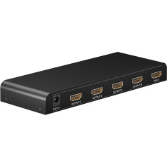 goobay 58482 HDMI Splitter 1 in 4 Out / 4K at 30Hz (2160p) HDMI Splitter / HDMI 1.4 Switch for Four Monitors with 60Hz at 1080p