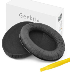 Geekria QuickFit Ersatz-Ohrpolster aus Kunstleder für Sennheiser HD180, HD201, HD449 Kopfhörer, Austiņas, Ohrpolster, Reparaturteile (schwarz)