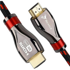 Reagle HDMI 2.1 Cable 8K & 4K Ultra HD, Gaming, 48Gbps 8K@60Hz 4K@120Hz Compatible with Console PS5 Xbox Series X S, OLED TV, DTS: X, HDCP 2.2 & 2.3, Dynamic HDR 10 4:4:4, eARC, Dolby (1.5m)
