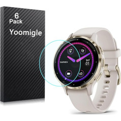 Yoomigle 6 Pack saderīgs ar Garmin Venu 3S ekrāna aizsargplāksne Garmin Venu 3S viedpulksteņa ekrāna aizsargplāksne Screen Cover Crystal Clear HD Anti-Scratch Anti-Fingerprint