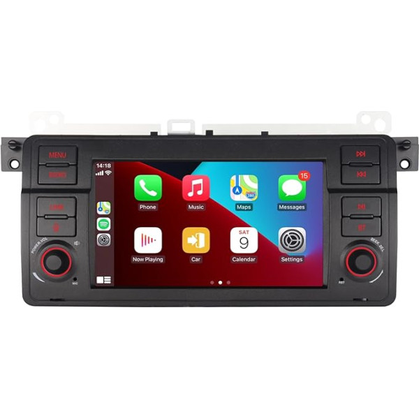 LXKLSZ Auto radio BMW E46 3. sērijas automašīnai 1999-2004, saderīgs ar Wireless Carplay/Android ar 7 collu IPS skārienjūtīgo ekrānu/Bluetooth/Mirror Link/FM/AM/USB