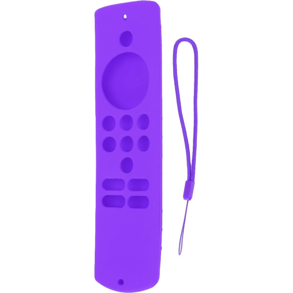 Pssopp Remote Control Cover Silicone Remote Control Cover Silicone Soft Non-Slip Shockproof Remote Control Case with Lanyard for Fire TV Stick Lite (Purple)