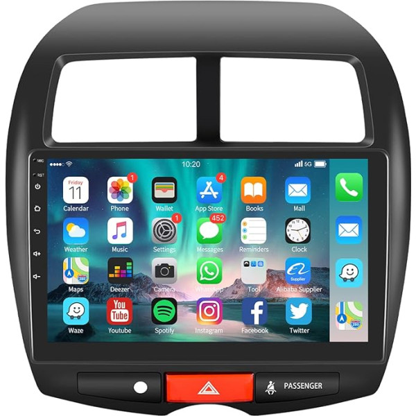 Podofo Android auto radio Peugeot 4008/Citroen C4/Mitsubishi ASX 1, 10 collu skārienjūtīgais ekrāns GPS navigācija WiFi Bluetooth FM RDS radio Mirror Link USB HD auto stereo atskaņotājs