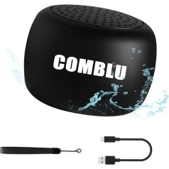 COMBLU Bluetooth skaļrunis, mini Bluetooth skaļrunis, pārnēsājams IPX7 ūdensnecaurlaidīgs mikro dizains dāvanai, TF karšu spēlei, atbalsts āra apstākļiem, dušai, ballītei, pārgājieniem (melns)