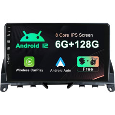 SXAUTO - 6G + 128G - Android 12 IPS auto radio priekš Benz W204 S204 C klases C180 C200 C220 (2006-2011) - Iebūvēts Carplay/Android Car - Kamera + Mikrofons - DAB stūres vadības pults Fast-Boot 360-CAM 2 DIN 9