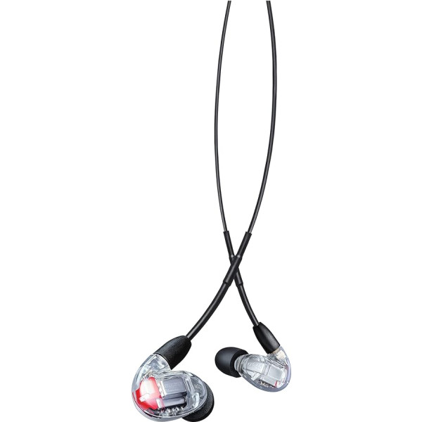 Shure SE846 Kabelgebundene Sound Isolating Ohrhörer, hochauflösender Klang, Vier Treiber, anpassbare Frequenzgang, sichererer In-Ear, abnehmbares Kabel, kompatibel mit Apple-und Android-Geräten - Klar