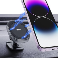 VIDIFY VRIG Mag-Safe Autohalterung, magnetische Handy-Auto-Armaturenbrett-Halterung, 360° flexibler drehbarer Kugelkopf-Design, starke Magnete für Auto-Armaturenbrett, für iPhone, Samsung und alle