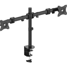 PureMounts PM-OFFICE-02 Wand- & Deckenhalterungen, schwarz, für 2 Monitore