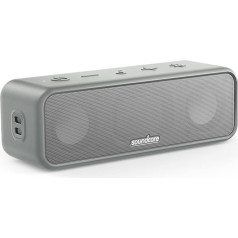 Soundcore 3 Bluetooth atskaņotājs, stereo skaņa, audio atskaņotājs ar titāna membrānu, PartyCast, BassUp, 24 stundu akumulators, IPX7 Wasserschutz, individuālais ekvalaizers(pelēkā krāsā) (vispārējs pasūtījums)