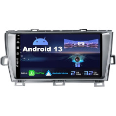 SXAUTO Android 13 IPS auto radio Toyota Prius LHD (2005-2012) - iebūvēts CarPlay / Android Car - atpakaļgaitas kamera - 2G + 32G - vadība no stūres DAB Fast Boot WiFi DSP - 2 DIN 9 collas