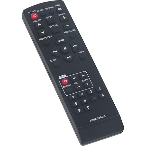 VINABTY AKB73275402 Remote Control Replaces AKB73275402 Soundbar Replaces Remote Control for LG Sound Bar AKB73275402 HLS36W Shs36-d HLS36W Remote Control