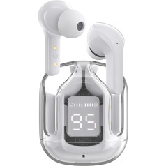 ACEFAST T6 Bluetooth Kopfhörer, 2024 In Ear Kopfhörer, Kabellose Bluetooth 5.3 Kopfhörer mit ENC Mikrofon, 25 Stunden Wiedergabe, Tiefe Bässe, Transparent Ohrhörer Sport, Touch Steuerung, Grau