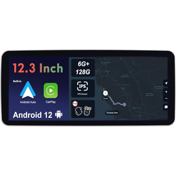 BXLIYER - 12,3 collu - 6G+128G - Android 12 IPS auto radio BMW 5 E39 E53 M5 X5 (1996-2007) - Wireless CarPlay/Android Car/DSP - LED kamera un mikrofons - 2 DIN - DAB stūres vadības stūres rata vadība Fast Boot