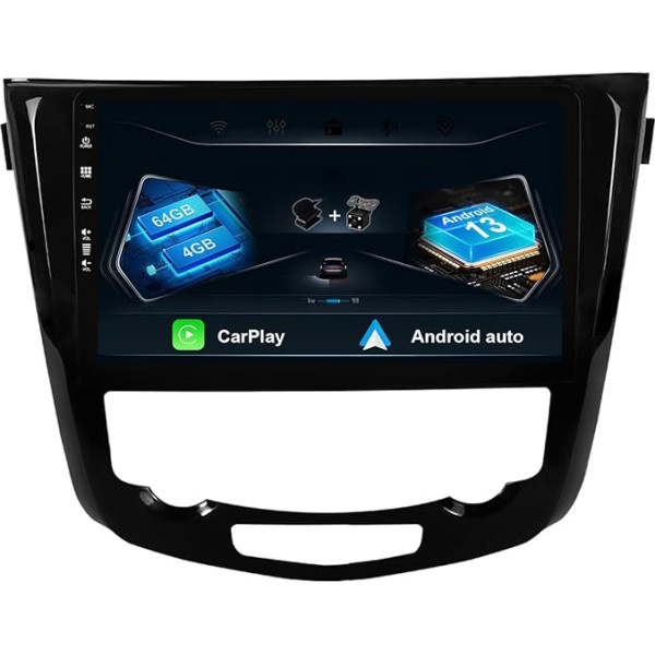 Android 12 Auto radio priekš X-Trail Qashqai J11 T32 2013-2017 GPS 2 Din aizmugures skata kamera 10