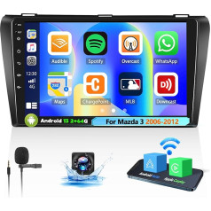 OiLiehu 2G+64G Android 13 Autoradio 2din Carplay Android Auto für Mazda 3 2006-2012 Autoradio Mit Bildschirm 9 Zoll Unterstützung Ekvalaizers/Bluetooth/FM RDS/WiFi/GPS/Rückfahrkamera