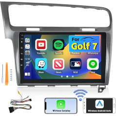 Hikity Android auto radio VW Golf 7 2013 2014 2015 2015 2016 2017 2018 ar bezvadu Apple CarPlay Android auto, 10 collu auto radio ar navigācijas ekrānu Bluetooth HiFi WiFi RDS FM FM USB Canbus