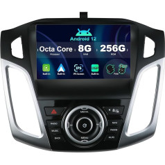 SXAUTO ¦8G+256G¦ Android 12 IPS Autoradio für Ford Focus (2012-2017) - Eingebaut Carplay/Android Auto/DSP - LED Kamera + MIC - DAB Lenkradsteuerung Fast-Boot 360-CAM WiFi AHD - 2 Din 9 Zoll