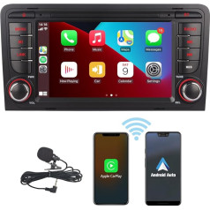 HLLECARMO Autoradio Audi A3 S3 8P 8B RS3 radio ar 7 collu skārienjūtīgo ekrānu Mirror Link Bluetooth RDS AM/FM USB DSP 4.2 kanālu audio izeja Subw EQ SWC