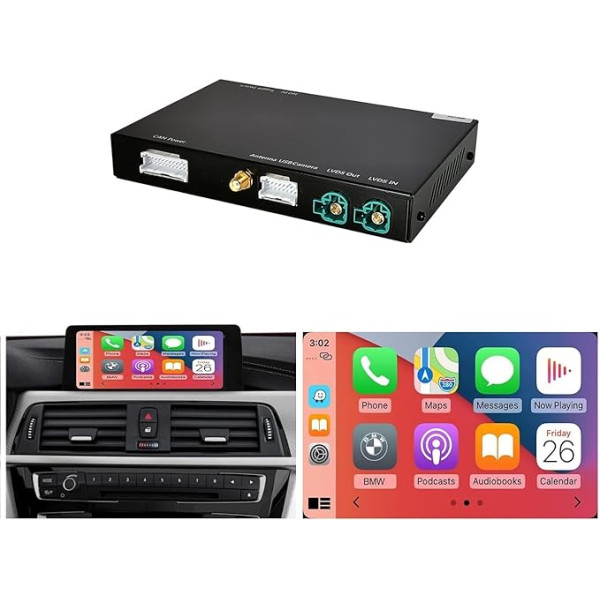 Retrofit komplekts dekoders ar bezvadu CarPlay un Android Car Mirrorlink navigācijas sistēmu BMW 1 3 5 6 7 sērijas 2008-2012 X1 X3 X5 X6 CIC sistēmai E70 E71 F25 E84 2009-2015 gads (neder F20 f30)