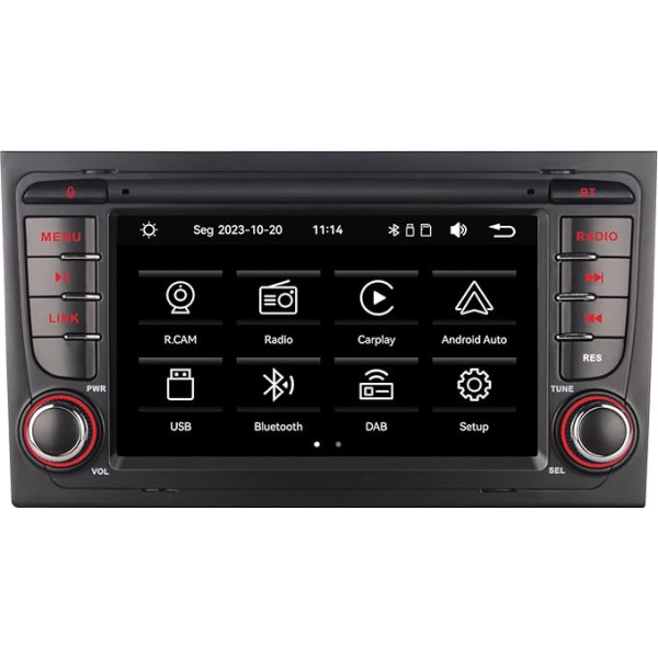 YZKONG Auto radio Audi A4 S4 RS4 2003-2012, saderīgs ar Wireless Carplay Android Car, 7 collu IPS skārienjūtīgā ekrāna auto radio uztvērējs AM/FM/Bluetooth/USB