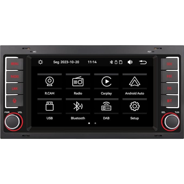 YZKONG Auto radio priekš VW Touareg 2004-2011 Transporter T5 Multivan 2004-2009 Bezvadu Apple Carplay un Android skārienjūtīgais ekrāns Volkswagen Auto Stereo Bluetooth FM USB