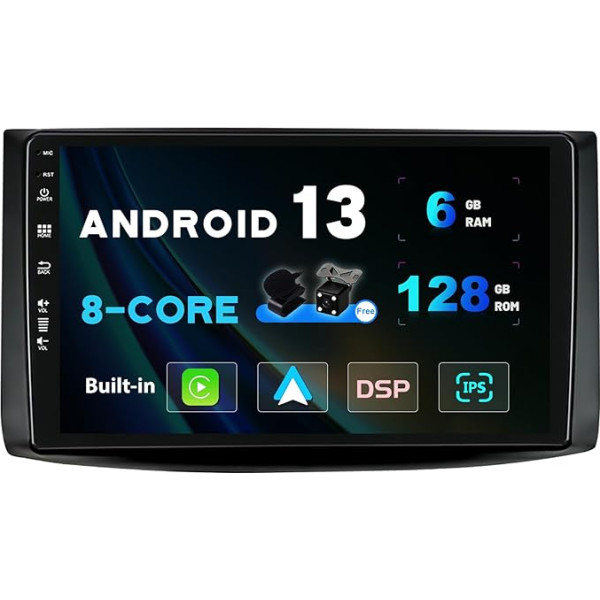 SXAUTO - 6G+128G - Android 13 IPS Autoradio für Chevrolet LOVA/Aveo(2006-2012) - Eingebaut Carplay/Android Auto - LED Kamera + MIC - DAB Lenkradsteuerung Fast-Boot 360-CAM WiFi - 2 Din 9 Zoll