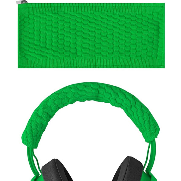 GEEKRIA Padziļinošs Pulovera galvassegas pārvalks, saderīgs ar Razêr Kraken Pro V2, 7.1 V2, Ultimate Gaming Headset, Stretchy Knitted Fabric Protector Case/Headband Protection Repair Parts (Green)