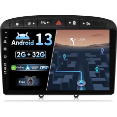 BXLIYER Android 13 Autoradio Passt für Peugeot 308/408 (2010-2016) - 2G+32G - Eingebaut Carplay/Android Auto - Rückfahrkamera KOSTENLOS - IPS 9 Zoll 2 Din - Lenkradsteuerung 4G WiFi DAB Fast-Boot GPS