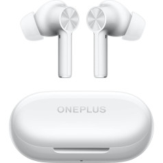 OnePlus Buds Z2 True Wireless Earbud austiņas, skārienvadība ar uzlādes korpusu, aktīva trokšņu slāpēšana, IP55 ūdensizturīgas stereo austiņas mājai, sportam, perlamutra balta