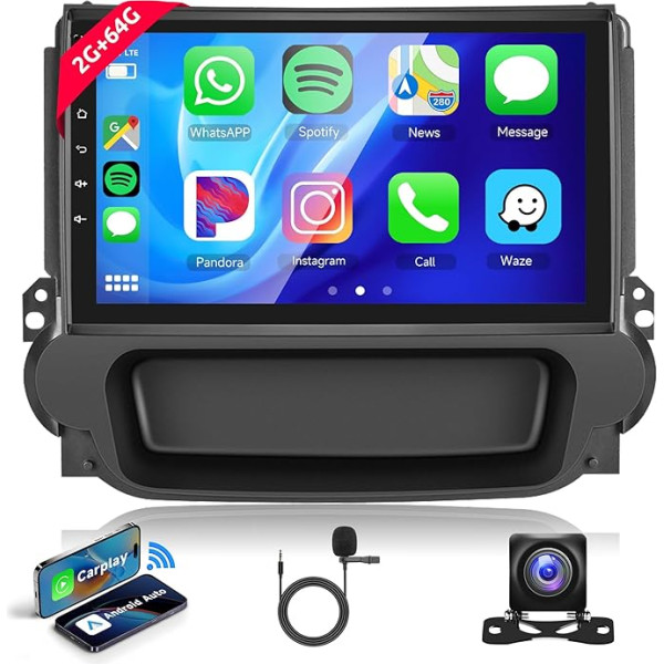 2G+64G Wireless Carplay Android Autoradio 2 Din für Chevrolet Malibu 2012-2015 mit Android Auto Navi GPS WiFi 9 Zoll Autoradio mit Mirror Link Bluetooth FM/RDS/DAB/OBD Lenkradsteuerung Rückfahrkamera