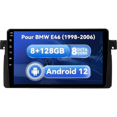 Kymmtun Auto radio BMW Series 3 E46 (1998-2006) Android 12 ar Carplay/Android Car Navigation GPS Bluetooth WiFi DSP RDS (8GB + 128GB)