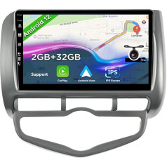 BXLIYER Android 12 auto radio Honda Fit/City/Jazz (2002-2007) - Bez atpakaļgaitas kameras - 2G + 32G - IPS 9 collu 2 DIN - DAB stūres vadība WiFi Carplay Android auto Bluetooth DSP