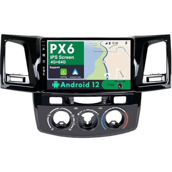 BXLIYER PX6 Android 12 IPS Autoradio Passt für Toyota Fortuner Hilux Revo Vigo (2004-2014) - 4G+64G - Kamera KOSTENLOS - 2 Din 9 Zoll - DAB Lenkradsteuerung Carplay Android Auto AHD 4K-Video Fast-boot