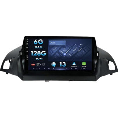 Android 12 Dual Din GPS auto radio Ford Kuga Escape 2013-2016 | Bezmaksas kamera + mikrofons | 9