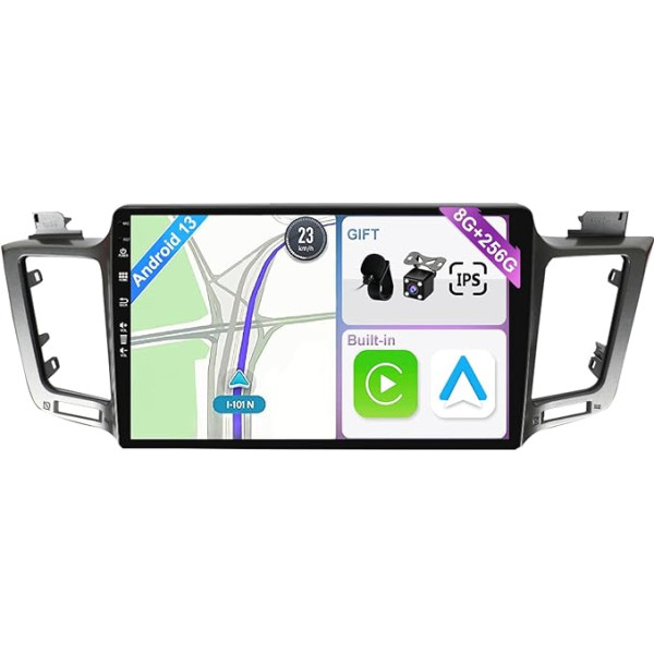 YUNTX [8GB + 256GB] Android 12 auto radio Toyota RAV4 (2013-2018)-[Integrēts CarPlay/Android Car/DSP/GPS]-10.1 collu IPS Touch Screen CAM+MIC-DAB/Mirror Link/Bluetooth 5.0/AHD/360