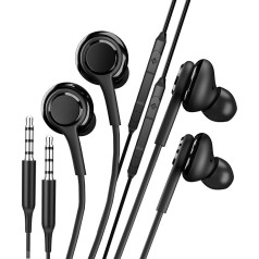 Kopfhörer mit Kabel (2 Stück) Kopfhörer in Ear 3,5 mm Klinke Kabel Kopfhörer Mikrofon Austiņas spēļu Kopfhörer Musik Earbuds Sport Kompatibel mit Samsung PC PS5 PS4 Kompatibel mit Huawei