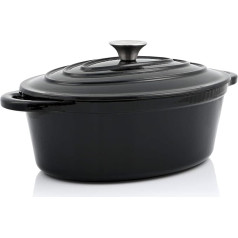 BBQ-Toro Cocotte L 4,3 litri 30 x 23 cm L Emaljēta čuguna cepamais trauks ar vāku Piemērots indukcijas plītīm, mazgājams trauku mazgājamā mašīnā